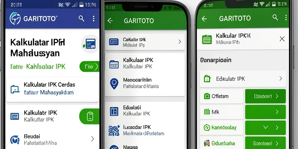 Tampilan antarmuka aplikasi GARITOTO untuk kalkulator IPK.