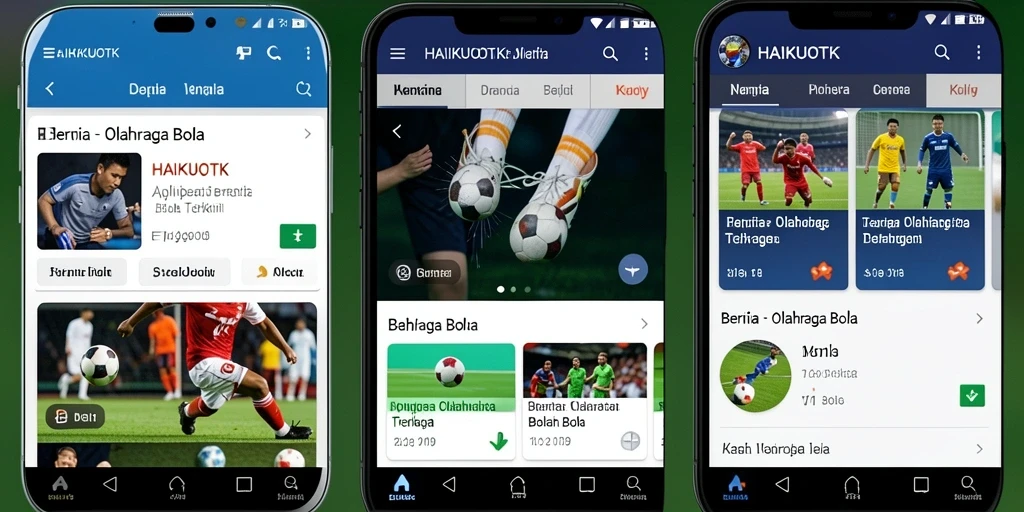 Tampilan utama HAIKUOTK dengan berita dan skor terbaru olahraga bola.