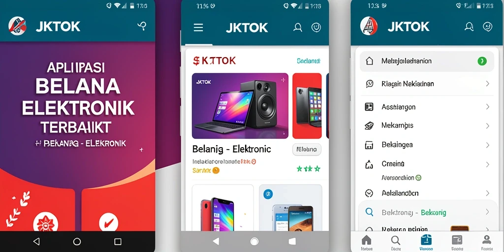 Tampilan antarmuka utama JKTOK untuk belanja elektronik.