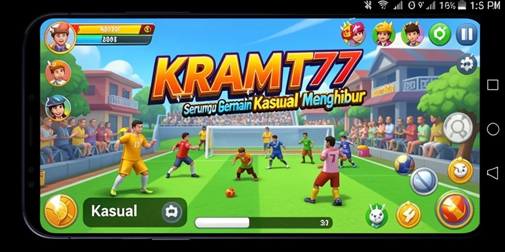 Tampilan antarmuka menarik dengan karakter game yang ceria.