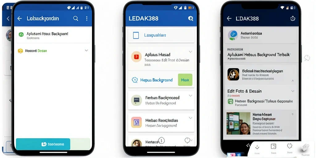 Antarmuka aplikasi LEDAK388 yang sederhana dan fungsional untuk penghapusan background.