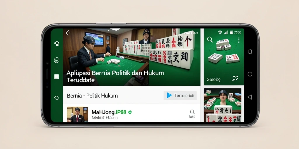 Antarmuka MAHJONGJP88 menampilkan berita politik dan hukum terkini.