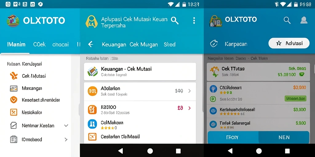 Tampilan antarmuka OLXTOTO yang menampilkan mutasi keuangan.