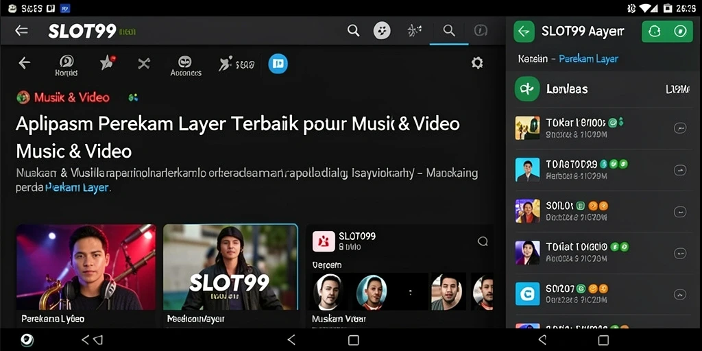 Tampilan antarmuka pro aplikasi perekam layar SLOT99.