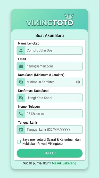Cara Daftar Akun Baru vikingtoto untuk Pengguna Android